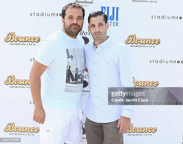 Antonio Fuccio and Cole Bernard attend the Bounce Sporting Club World Cup Viewing Party at Stadium Red on July 13, 2014 in Sag Harbor, New York.