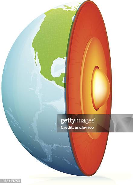 earth globe vertical slice - earths core vector stock illustrations