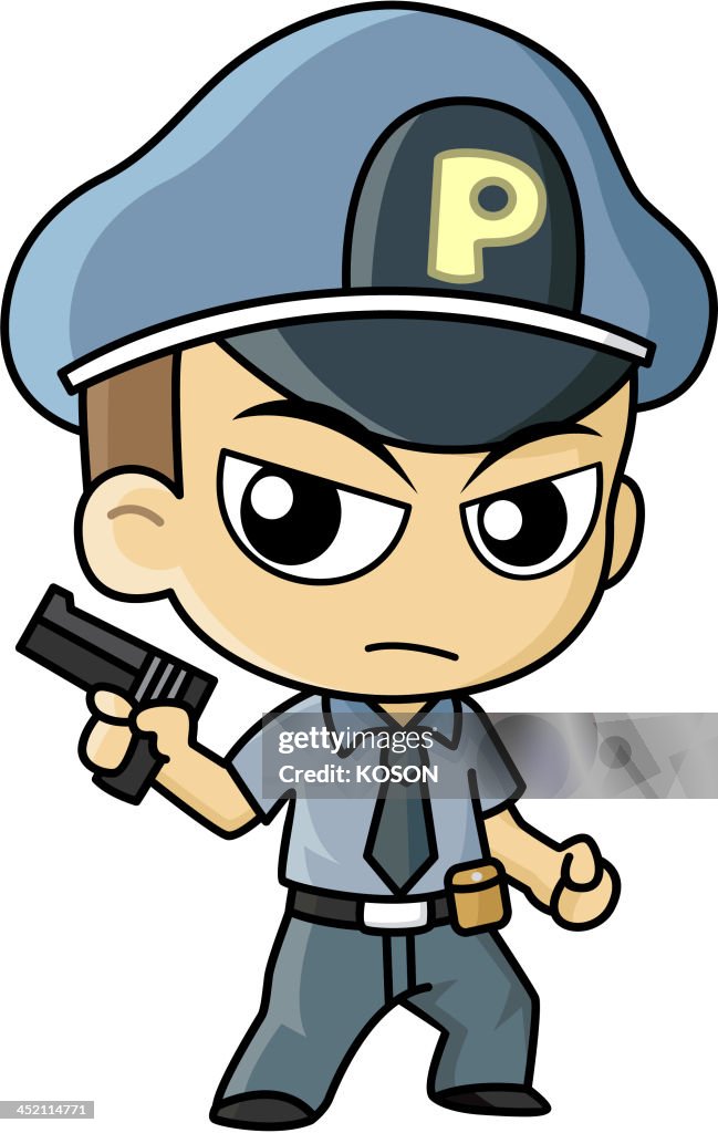 Vector De Dibujos Animados De Policías Ilustración de stock - Getty Images