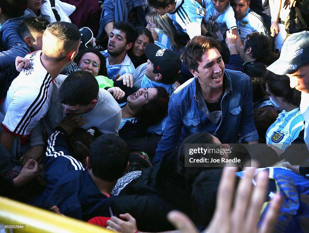 Argentines Gather In Buenos Aires To Watch Country's World Cup Final Match Against Germany