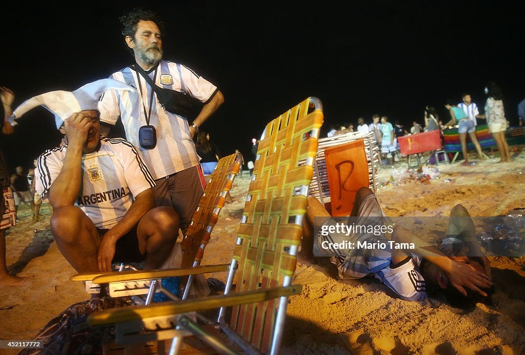 World Cup Fans Gather To Watch Argentina v Germany In Final Match