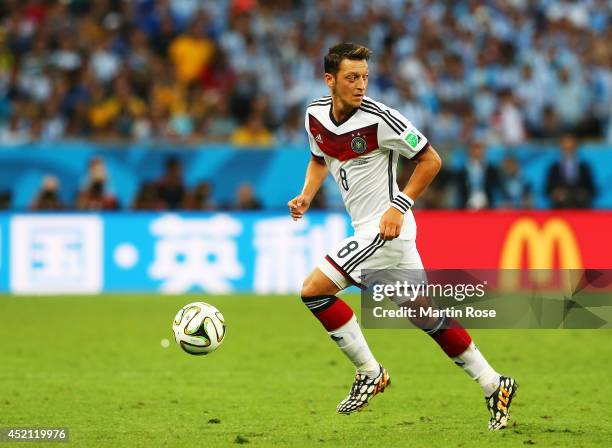 Mesut Oezil of Germany controls the ball during the 2014 FIFA World Cup Brazil Final match between Germany and Argentina at Maracana on July 13, 2014...