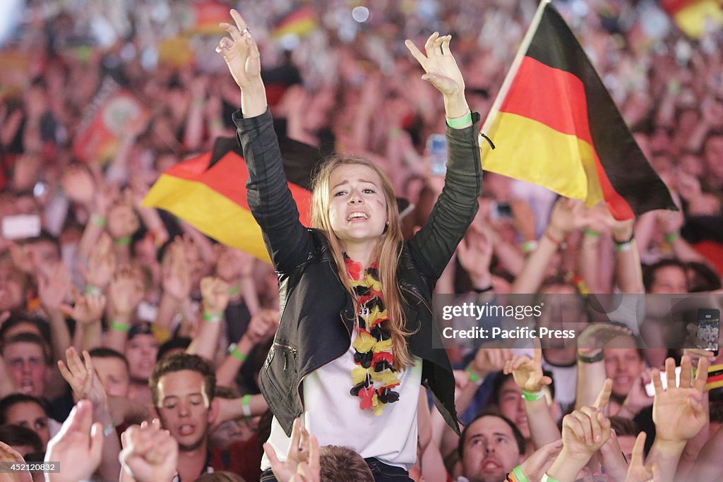 German fans celebrate Germany's win in the world cup. 50.000...