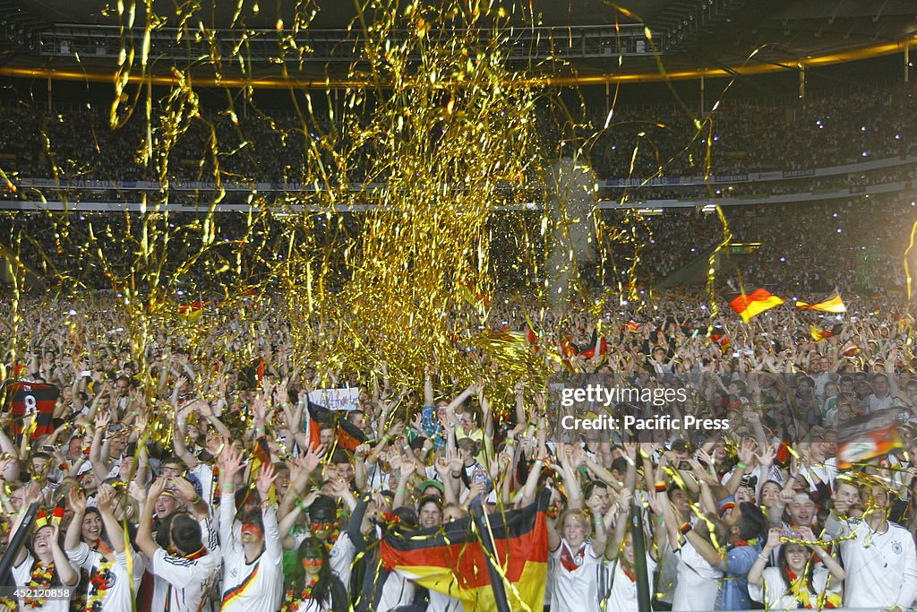German fans celebrate Germany's win in the world cup. 50.000...