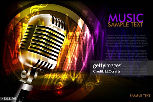 abstract music background with microphone - microphone background stock illustrations