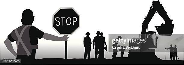 ilustrações de stock, clip art, desenhos animados e ícones de thebuilders - pá carregadeira frontal