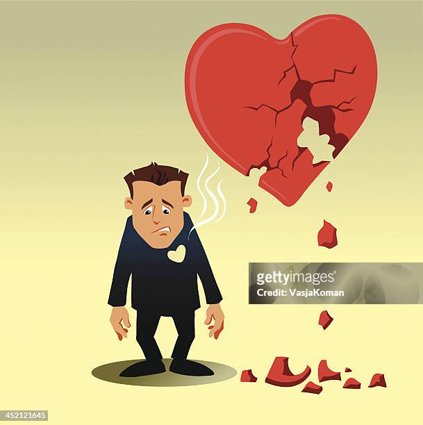 Cartoon Man With Broken Heart High-Res Vector Graphic - Getty Images
