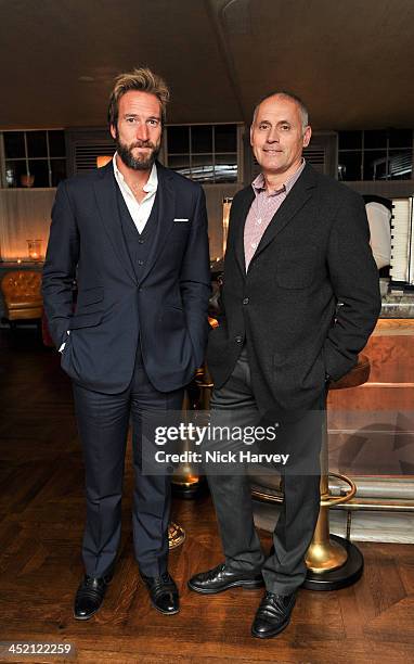 Ben Fogle and Bernie Shrosbree attend Johnnie Walker Blue Label & Alfred Dunhill 'A Journey Shared' Dinner at 34 Grosvenor Square on November 26,...