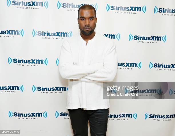 Recording artist Kanye West visits the SiriusXM Studios on November 26, 2013 in New York City.