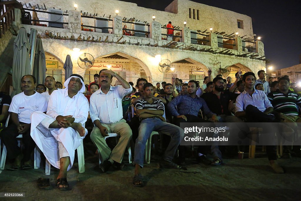 Qatari citizens watch World Cup final match