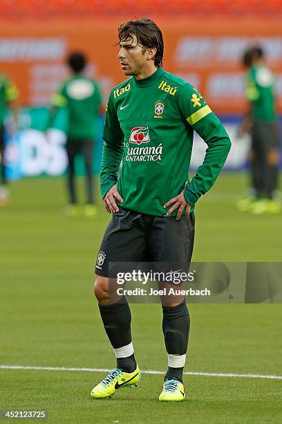 Maxwell of Brazil in action during the training session on November 15, 2013 a day prior to a friendly match against Honduras at SunLife Stadium in...