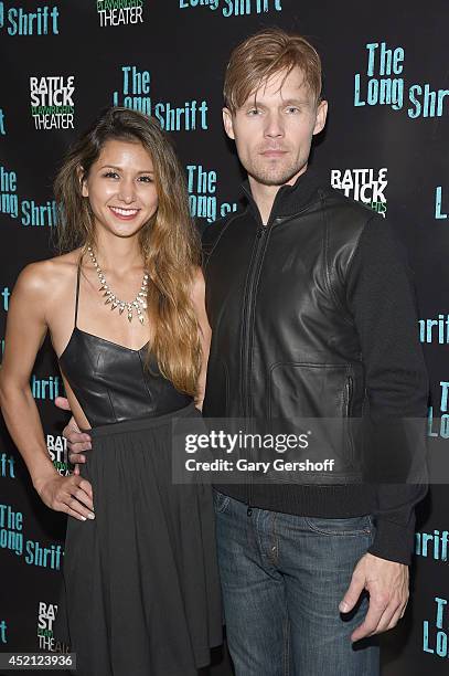 Actors Elissa Shay and Scott Haze attend the after party during "The Long Shrift" opening night at Rattlestick Playwrights Theater on July 13, 2014...