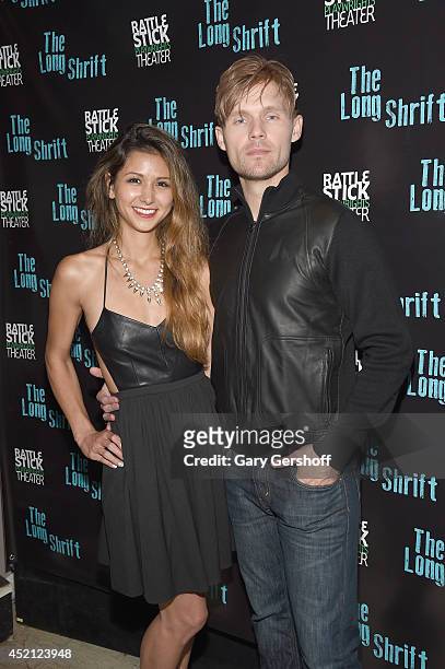 Actors Elissa Shay and Scott Haze attend the after party during "The Long Shrift" opening night at Rattlestick Playwrights Theater on July 13, 2014...