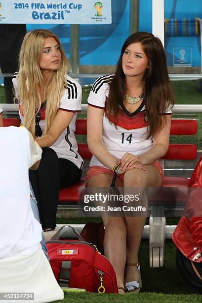 Lisa Rossenbach, girlfriend of Roman Weidenfeller and Lena, girlfriend of Julian Draxler look on after the 2014 FIFA World Cup Brazil Final match...