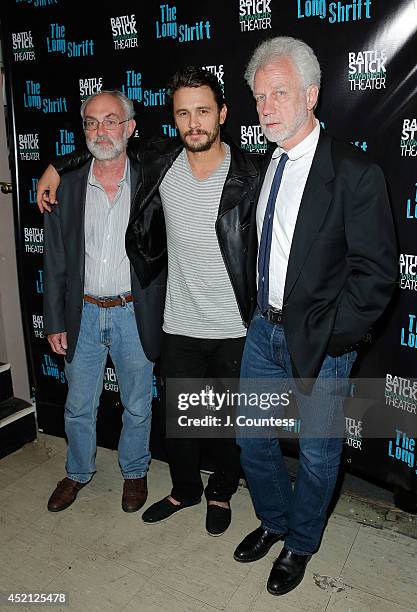 Artistic director David Van Asselt, director James Franco and playwright Robert Boswell attends "The Long Shrift" after party at Rattlestick...