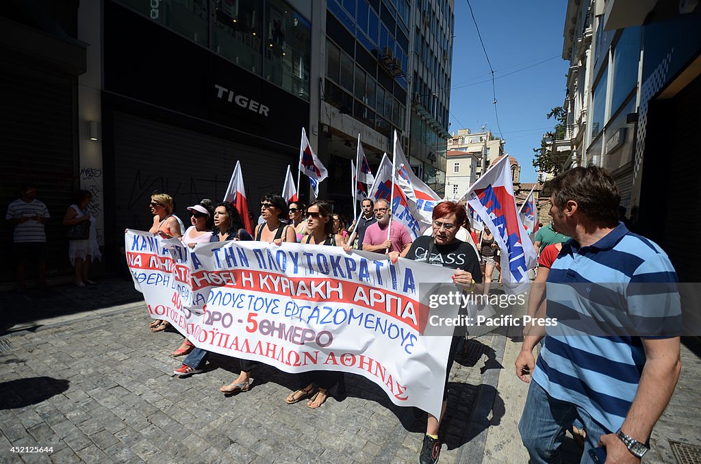 Members of the PAME (Panhellenic Militant Front) union...