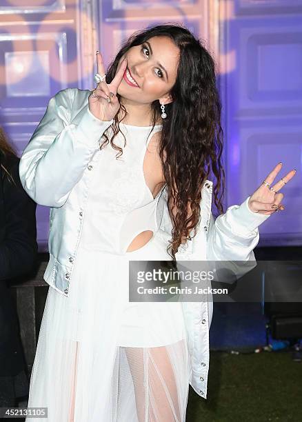 Eliza Doolittle arrives at Kensington Palace for the Centrepoint Winter Whites Gala on November 26, 2013 in London, England.