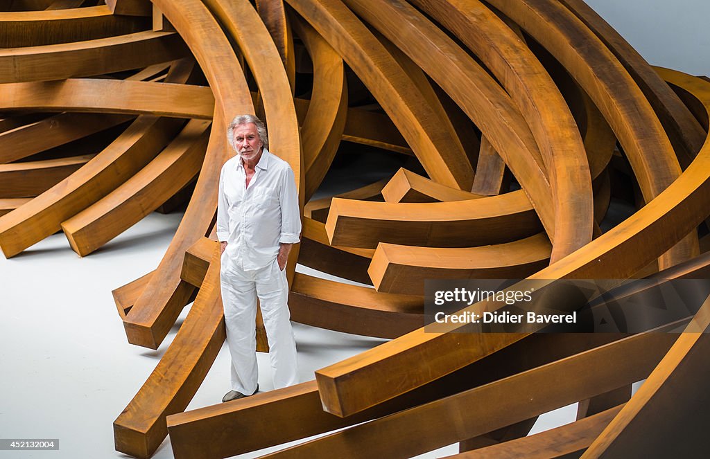 Venet Artist Bernar Venet poses at the Bernar Venet's Art foundation on ...