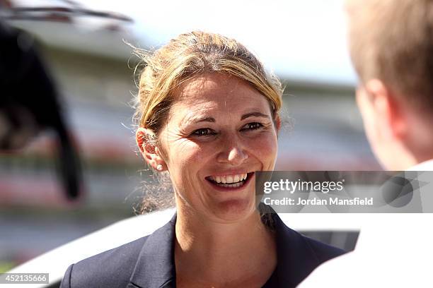 England Women's Cricket captain Charlotte Edwards talks to the media during a press conference to announce a new sponsorship deal for England Women's...