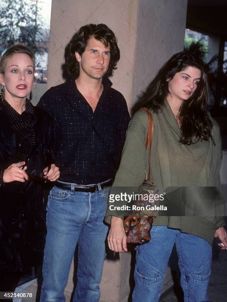 Actress Season Hubley, actor Parker Stevenson and actress Kirstey Alley attend the Press Conference for the "Hands Across America" Campaign on...