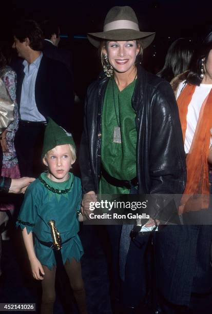 Actress Season Hubley and son Boston Russell attend the Second Annual Beverly Hills St. Patrick's Day Parade - Celebrity Breakfast on March 16, 1986...