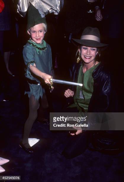 Actress Season Hubley and son Boston Russell attend the Second Annual Beverly Hills St. Patrick's Day Parade - Celebrity Breakfast on March 16, 1986...