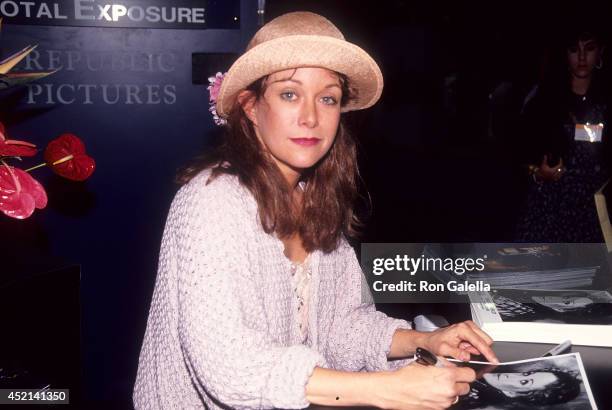 Actress Season Hubley attends the 10th Annual Video Software Dealers Association Convention and Expo on July 14, 1991 at the Las Vegas Hilton...