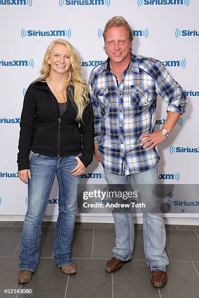 Mandy Hansen and Captain Sig Hansen visit the SiriusXM Studios on July 14, 2014 in New York City.