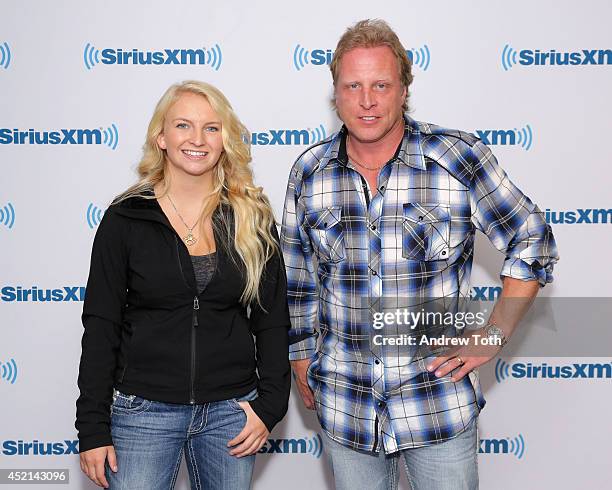 Mandy Hansen and Captain Sig Hansen visit the SiriusXM Studios on July 14, 2014 in New York City.