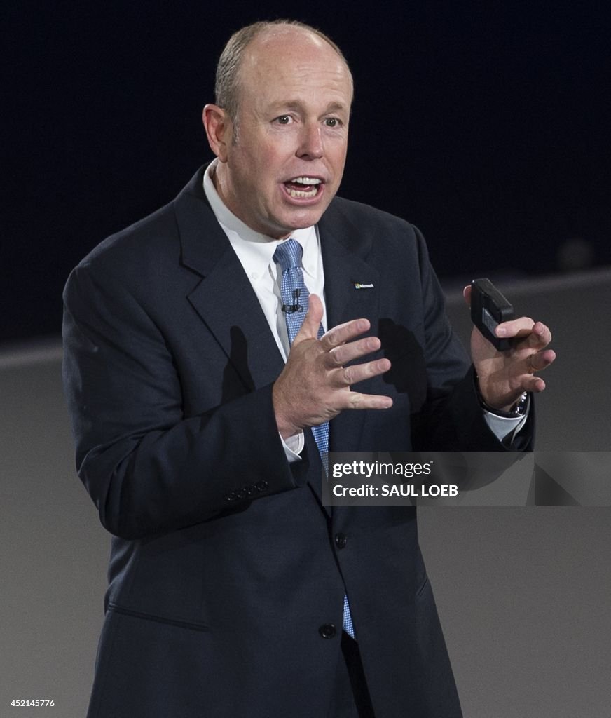 Microsoft Chief Operating Officer Kevin Turner speaks during the