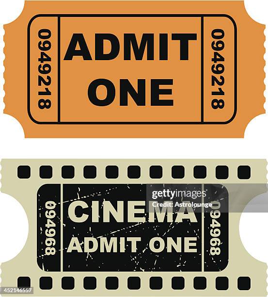 stockillustraties, clipart, cartoons en iconen met vector illustration of entertainment tickets - filmkaartje