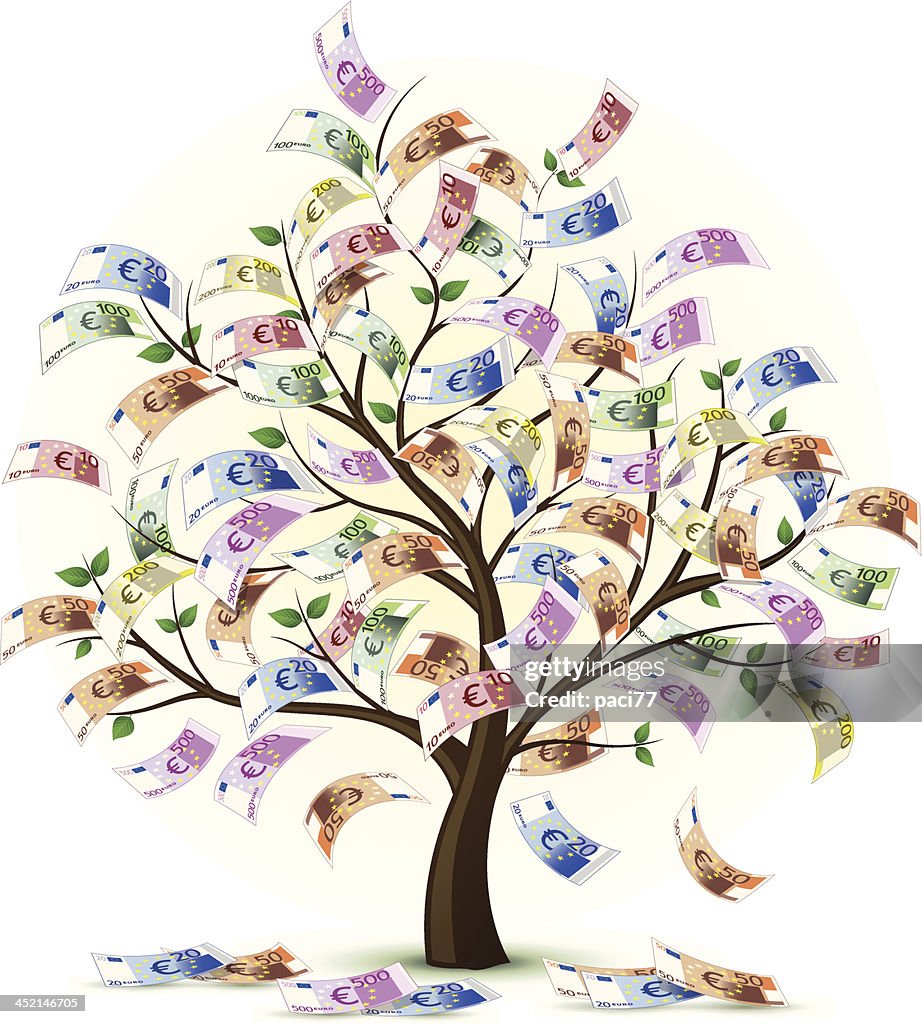 Euro Money Tree Vector