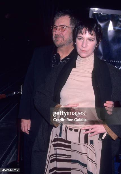 Filmmaker Tobe Hooper and actress Amanda Plummer attend the "Dragonfly" West Hollywood Premiere on February 18, 2002 at the DGA Theatre in West...