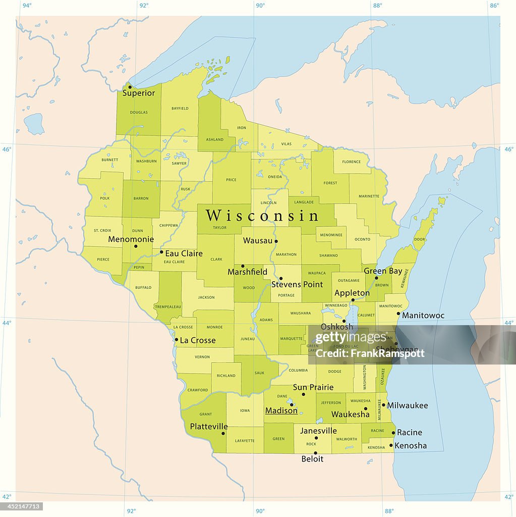 Wisconsin Vector Map