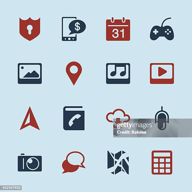 smartphone functions icons - color series | eps10 - convenient location stock illustrations