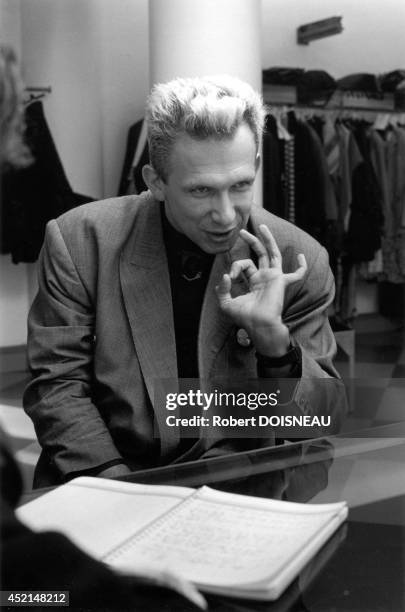 Portrait French fashion designer Jean-Paul Gaultier on November 7, 1985 in Paris, France.