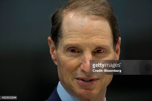 Senator Ron Wyden, a Democrat from Oregon, speaks during an interview in New York, U.S., on Monday, July 14, 2014. Wyden, a persistent critic of the...