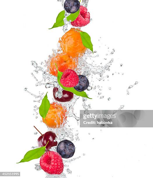 Fresh cherry in water splash