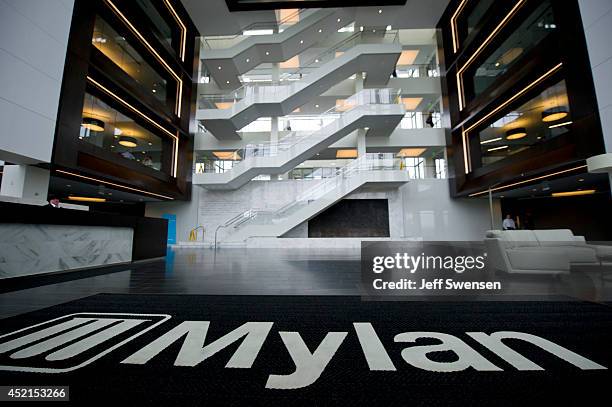 The Interior of Mylan headquarters is seen July 14, 2014 in Canonsburg, Pennsylvania The generic drugmaker Mylan is buying Abbott Laboratories'...
