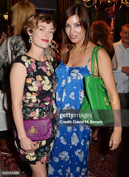 Camilla Rutherford and Catalina Guirado attend the Bastille Day cocktail party at new members club L'Escargot on July 14, 2014 in London, England.