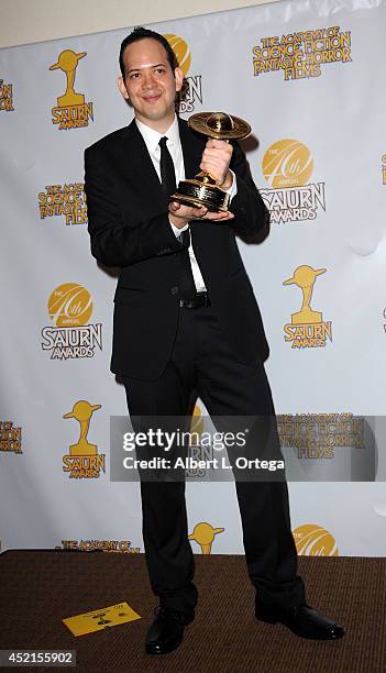 Producer Roger Lay Jr. Accepts the award for Best DVD Release for 'Star Trek; The Next Generation' at the 40th Annual Saturn Awards held at The...