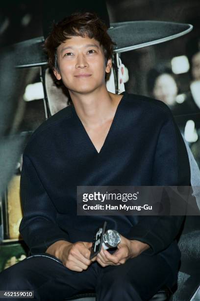 South Korean actor Gang Dong-Won attends the press screening for "Kundo: Age Of The Rampant" at COEX Mega Box on July 14, 2014 in Seoul, South Korea....