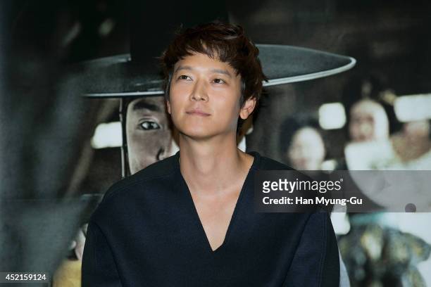 South Korean actor Gang Dong-Won attends the press screening for "Kundo: Age Of The Rampant" at COEX Mega Box on July 14, 2014 in Seoul, South Korea....