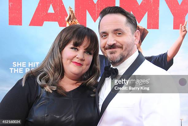 Actress/producer Melissa McCarthy and husband director Ben Falcone arrive at the Los Angeles Premiere 'Tammy' on June 30, 2014 at TCL Chinese Theatre...