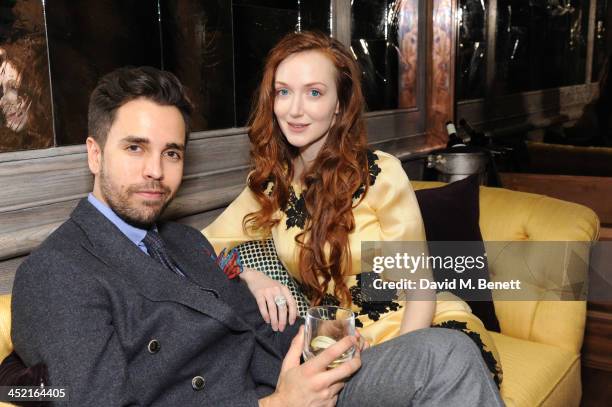 Diego Bivero-Volpe and Olivia Grant attends a drinks reception hosted by Ben Fogle and Bernie Shrosbree to celebrate Johnnie Walker Blue Label &...