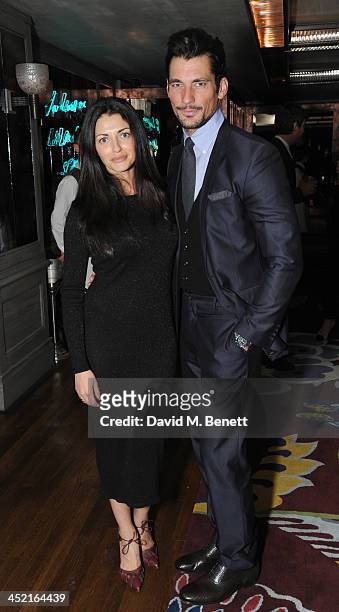 Natalia Barbieri and David Gandy attends a drinks reception hosted by Ben Fogle and Bernie Shrosbree to celebrate Johnnie Walker Blue Label & Alfred...