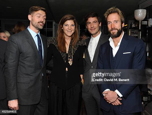 Patrick Grant, Bex Manners, Robert Konjic and Ben Fogle attends a drinks reception hosted by Ben Fogle and Bernie Shrosbree to celebrate Johnnie...