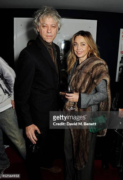 Sir Bob Geldof and Jeanne Marine attend the Project Zoltar 10th anniversary celebration and launch of Zoltar the Magnificent at The Groucho Club on...