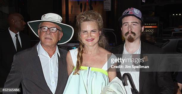 Singer Art Garfunkel, wife Kim Garfunkel and son attend the "Sex Tape" screening at Regal Union Square on July 14, 2014 in New York City.