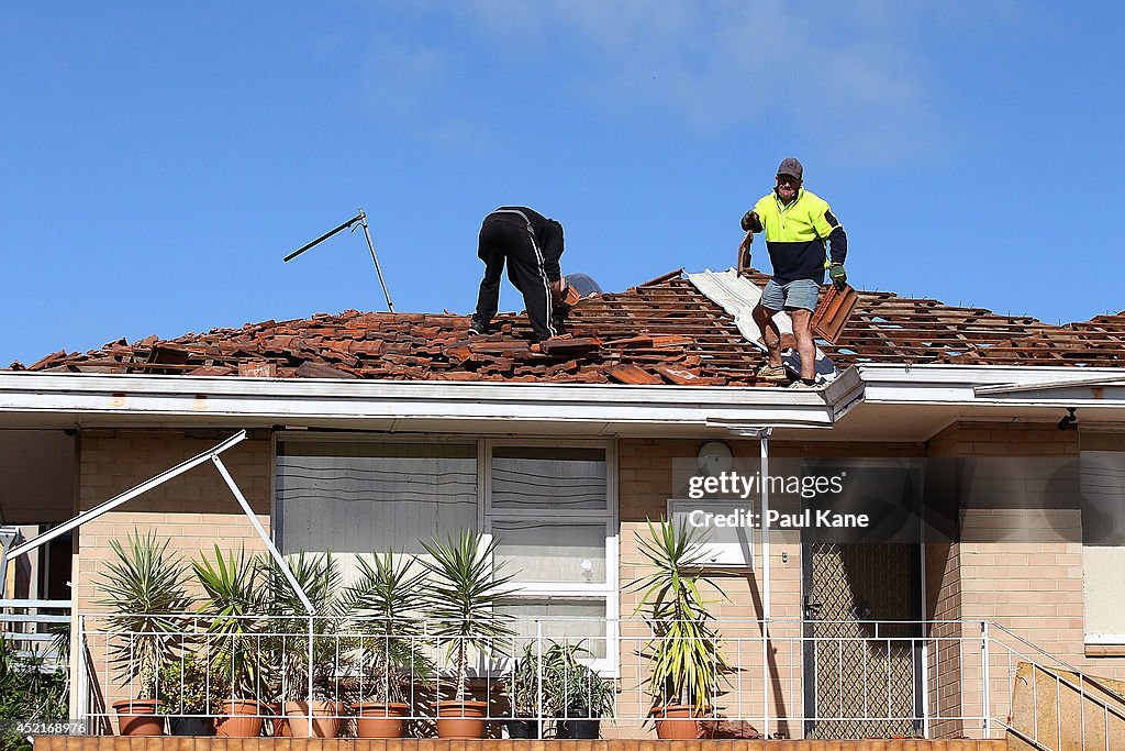 Clean Up Commences After Severe Storms Hit Perth